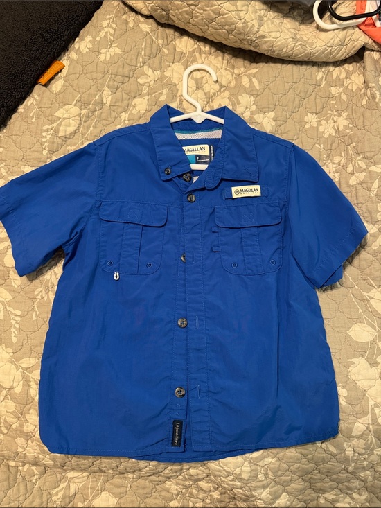 Magellan Outdoors Other - Magellan Outdoors kids Short-Sleeve Royal Blue Performance Button-Down Shirt